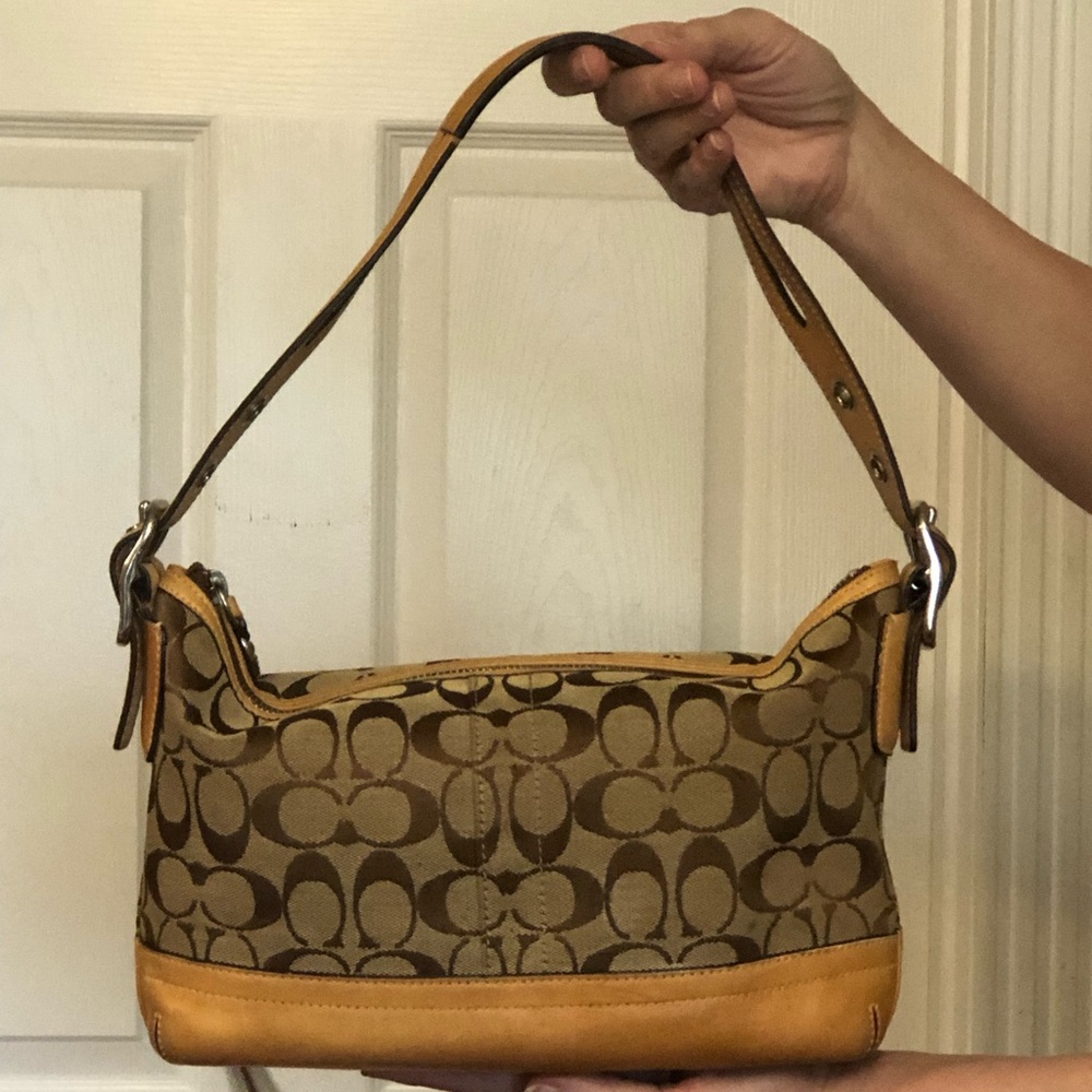Coach Signature Jacquard Canvas with Leather Trim